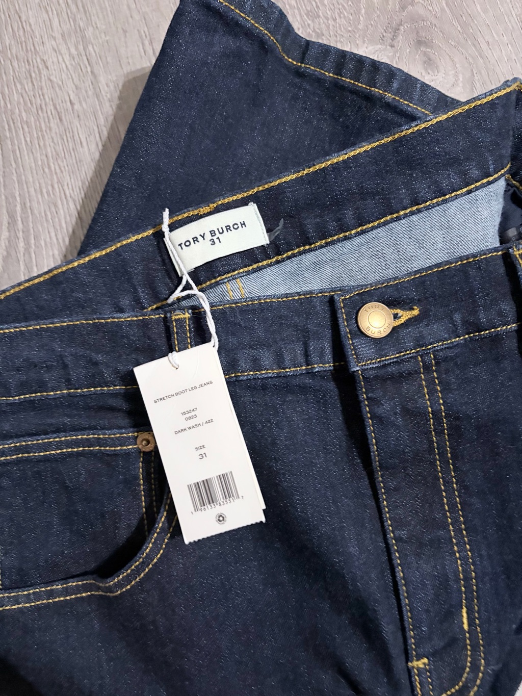 Tory Burch Dark Indigo Stretch Bootcut Jeans